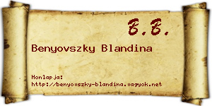 Benyovszky Blandina névjegykártya